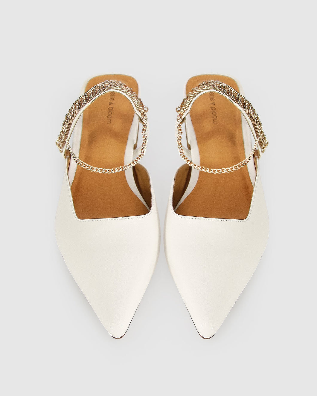 On The Go Leather Flat - Cream