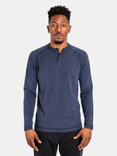 Load image into Gallery viewer, Go-To Long Sleeve Henley | Men&#39;s Heather Navy