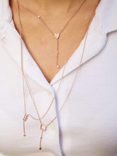 Load image into Gallery viewer, Street Light Open Square Bolo Adjustable Diamond Lariat Necklace in Sterling Silver