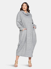 Load image into Gallery viewer, Neck Cowl Sweater Rib Dress