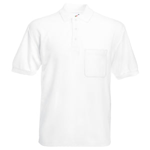 Fruit Of The Loom Mens Pocket 65/35 Pique© Short Sleeve Polo Shirt (White)