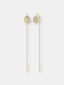 Moon Phases Tack-In Diamond Earrings In 14K Yellow Gold Vermeil On Sterling Silver