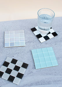 Glass Tile Coaster - Matte - Pool Party