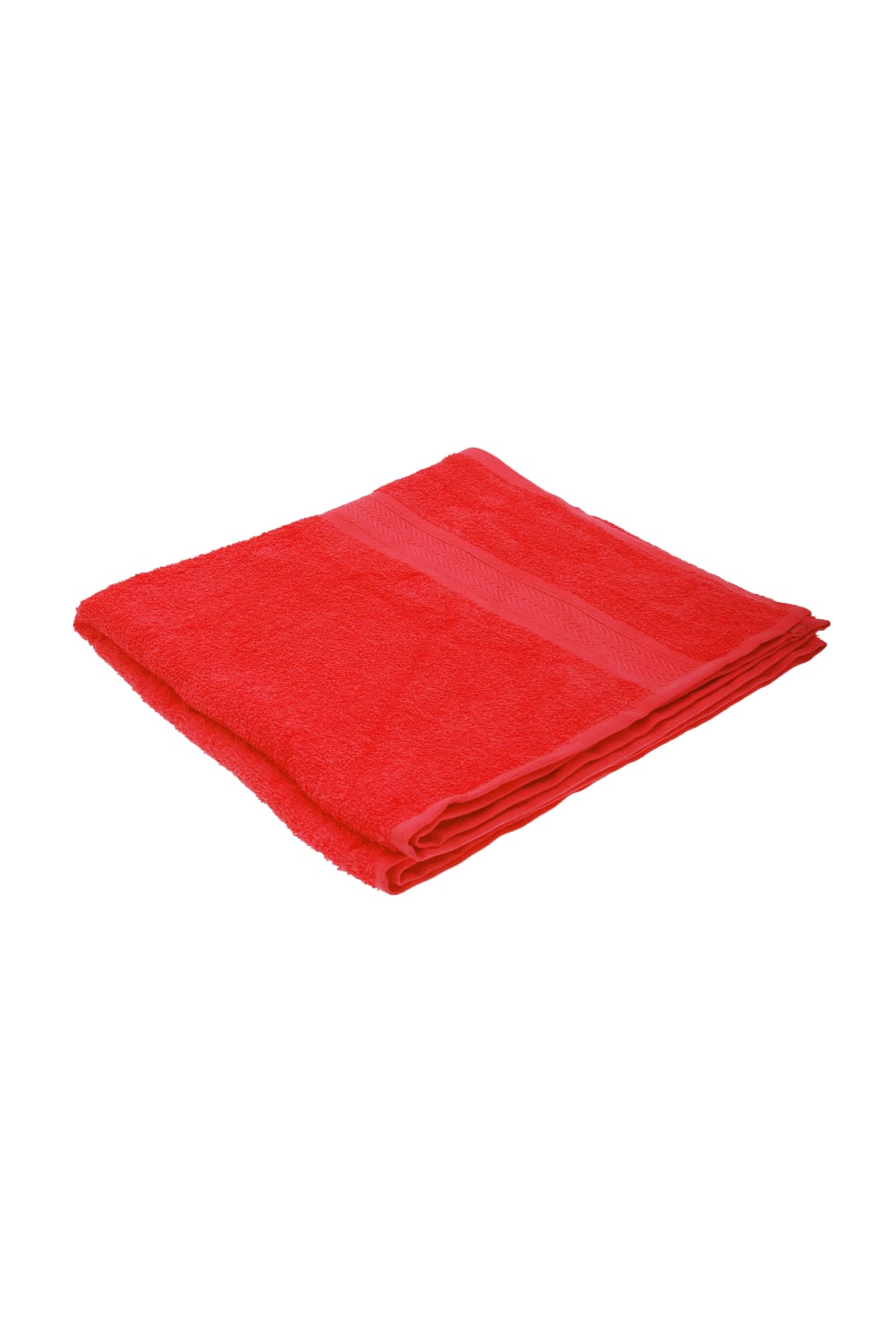 Jassz Plain Bath Towel  (Pack of 2) (Red) (One Size)