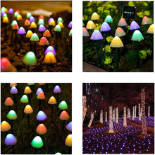 Load image into Gallery viewer, 20&quot; Solar Mushroom String LED Lights With Multi Color And 8 Modes - Multi Color