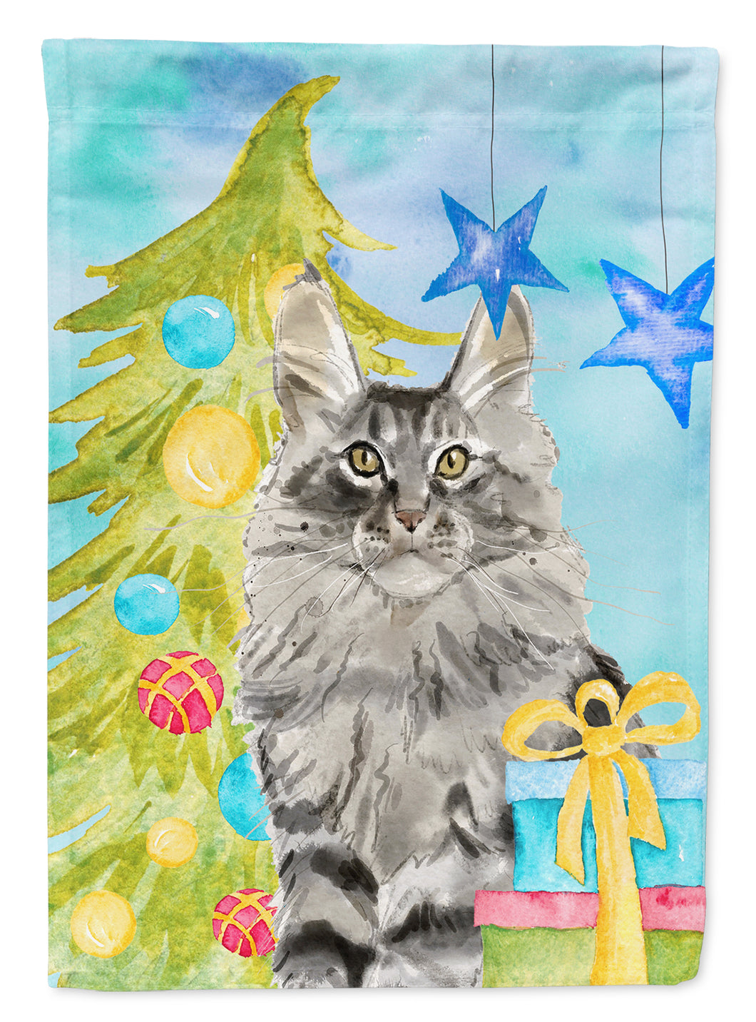 11 x 15 1/2 in. Polyester Maine Coon Christmas Presents Garden Flag 2-Sided 2-Ply