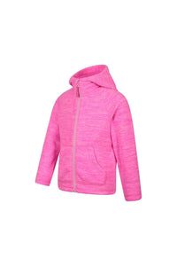 Childrens/Kids Snowdonia Microfleece Full Zip Hoodie - Bright Pink