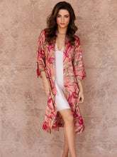 Load image into Gallery viewer, Rose Lily Silk Kimono Robe