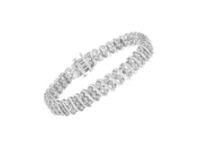 Load image into Gallery viewer, Sterling Silver 2 cttw Diamond Link Double Row Bracelet