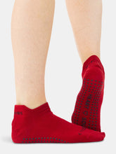 Load image into Gallery viewer, Emery Tab Back Sport Grip Sock - Red/Black