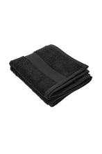 Load image into Gallery viewer, Jassz Premium Heavyweight Plain Guest Hand Towel 16 x 24 inches (Pack of 2) (Black) (One Size)