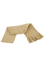 Load image into Gallery viewer, FLOSO Ladies/Womens Plain Thermal Fleece Winter/Ski Scarf with Fringe (Beige)