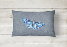 Load image into Gallery viewer, 12 in x 16 in  Outdoor Throw Pillow Butterfly on Gray Canvas Fabric Decorative Pillow