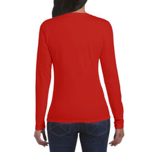 Load image into Gallery viewer, Gildan Ladies Soft Style Long Sleeve T-Shirt (Red)