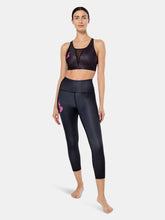 Load image into Gallery viewer, Black Leggings With Tropical Print