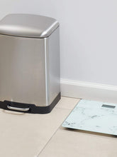 Load image into Gallery viewer, Michael Graves Design Soft Close 12 Liter Step On Stainless Steel Waste Bin, Silver