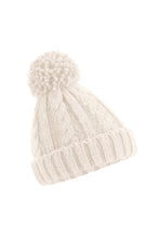 Load image into Gallery viewer, Beechfield® Unisex Junior Cable Knit Melange Beanie (Oatmeal)