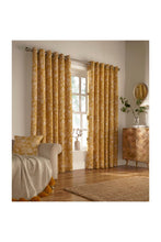 Load image into Gallery viewer, Furn Irwin Woodland Design Ringtop Eyelet Curtains (Pair) (Mustard) (46x72in)