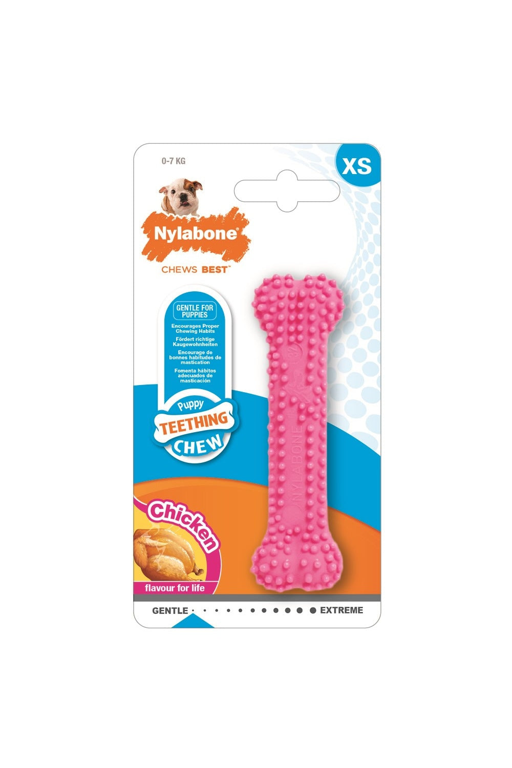 Nylabone Chicken Bone Puppy Toy (Pink) (1.9cm x 9.5cm x 2.5cm)