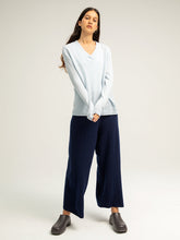 Load image into Gallery viewer, Deep V Neck Sweater - Baby Blue