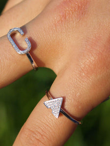 Celia C Diamond Ring in Sterling Silver