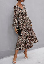 Load image into Gallery viewer, Leopard Print Flowy Midi Dress