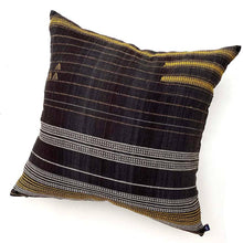 Load image into Gallery viewer, Bangle - 22&quot; Black Woven Artisan Loomed Square Throw Pillow