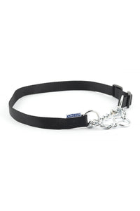 Ancol Nylon Check Chain Dog Collar (Black) (19.5 - 27.5in)