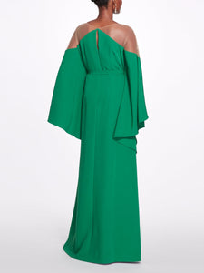 Jewel Neck Kaftan Gown - Emerald