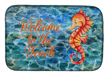 Load image into Gallery viewer, 14 in x 21 in Seahorse Welcome Dish Drying Mat