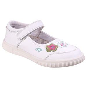 Childrens Girls Lottie Floral Touch Fasten Shoes
