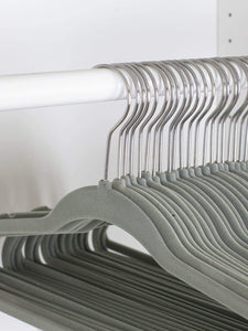 Flocked Velvet Suit Hanger, (Pack of 25), Grey