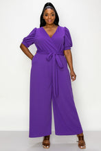 Load image into Gallery viewer, Iris Surplice Belted Pocket Jumpsuit