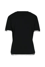 Load image into Gallery viewer, Womens/Ladies Lace Decoration T-Shirt - Black