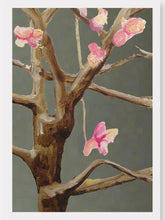 Load image into Gallery viewer, Art Print:  Tree with Pink Flowers on Dark Grey