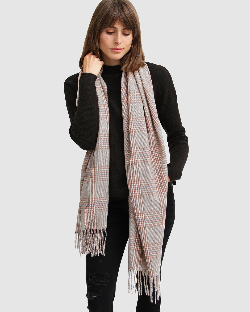 Aspen Plaid Scarf - Pink