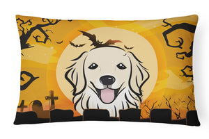 12 in x 16 in  Outdoor Throw Pillow Halloween Golden Retriever Canvas Fabric Decorative Pillow