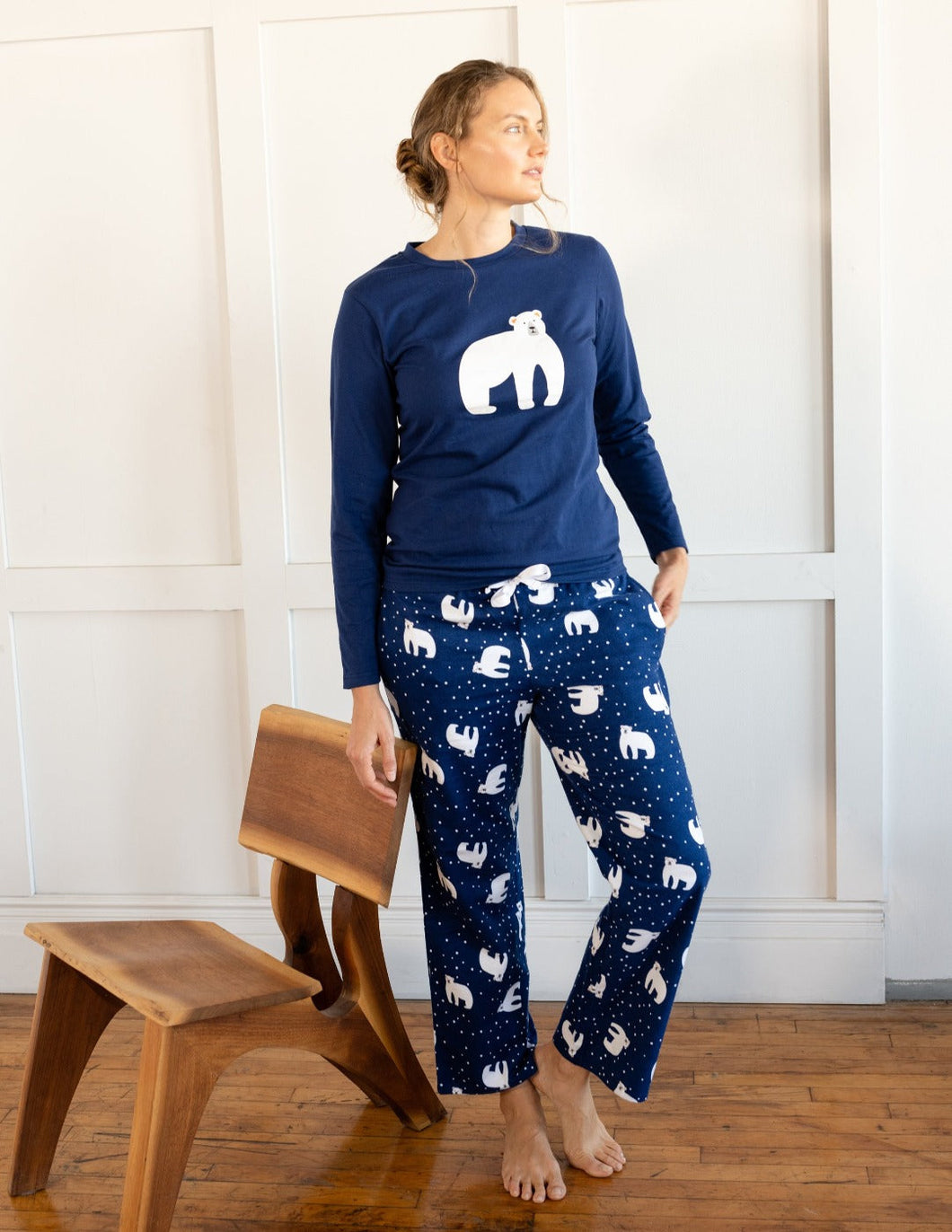 Womens Animal Print Flannel Set