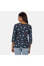 Load image into Gallery viewer, Womens/Ladies Polina Patterned Long-Sleeved T-Shirt - Navy Floral
