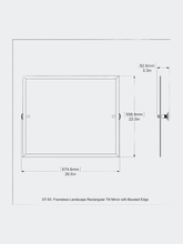 Load image into Gallery viewer, Dottingham Collection Frameless Landscape Rectangular Tilt Mirror With Beveled Edge