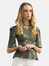 Load image into Gallery viewer, Lisa Top / Olive Floral Cotton