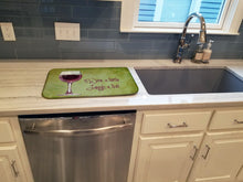 Load image into Gallery viewer, 14 in x 21 in Wine a little laugh a lot Dish Drying Mat