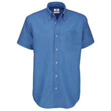 Load image into Gallery viewer, B&amp;C Mens Oxford Short Sleeve Shirt / Mens Shirts (Blue Chip)
