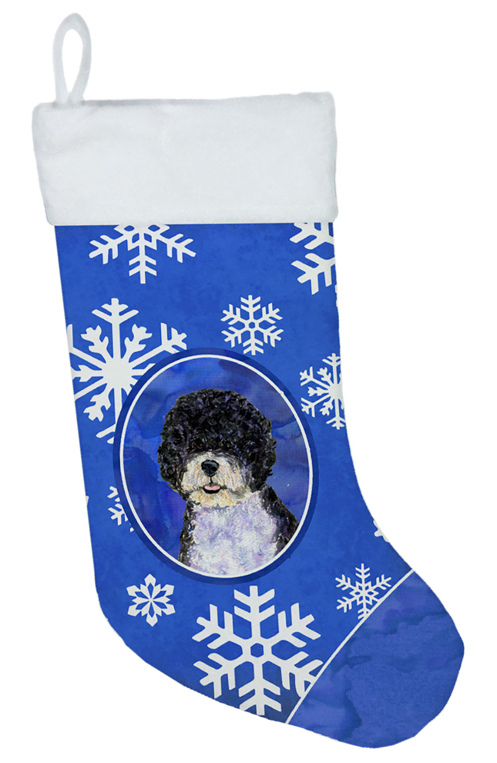 Portuguese Water Dog Winter Snowflakes Holiday Christmas Stocking