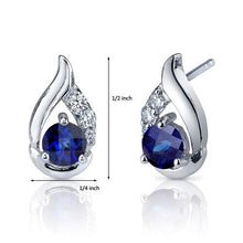 Load image into Gallery viewer, Blue Sapphire Earrings Sterling Silver Round Shape 1.5 Carats