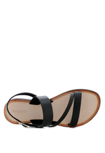 Load image into Gallery viewer, Mona Black Flat Sandal with Ankle Strap
