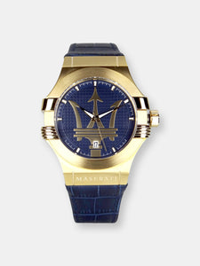 Maserati Men's Potenza R8851108035 Blue Leather Quartz Fashion Watch