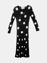 Load image into Gallery viewer, Carolina Herrera Women&#39;s Black Multi Fluid Dress with Dots Detail