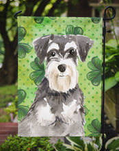 Load image into Gallery viewer, 11 x 15 1/2 in. Polyester Shamrocks Schnauzer #2 Garden Flag 2-Sided 2-Ply