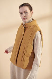 High Neck Quilted Vest